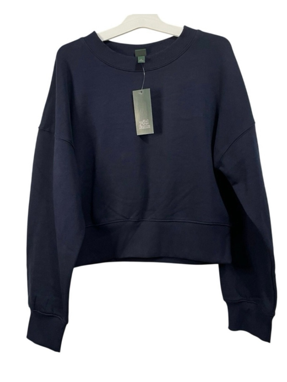wild fable Navy Blue Cropped Crewneck Sweatshirt